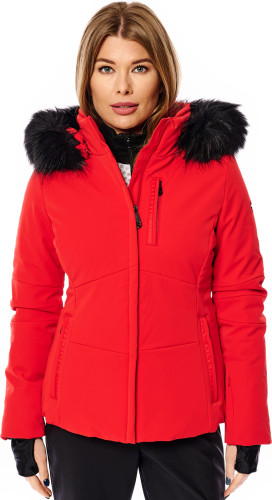 Куртка горнолыжная Poivre Blanc с иск.мехом W24-0802-WO/A красный в Санкт-Петербурге