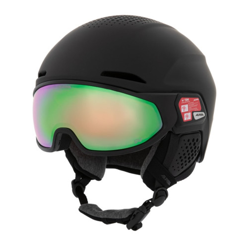 Шлем с визором Alpina Alto Qv Black Matt(Cobalt Green)