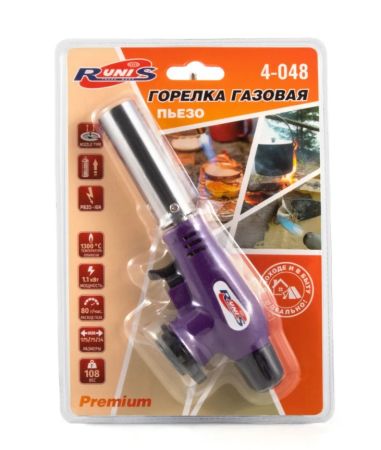 Горелка газовая RUNIS Premium P03 пьезо.цанг.4-048 (без баллона)