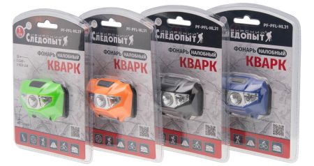 Фонарь Следопыт-Кварк,налоб.1 COB+2 LED,3хААА