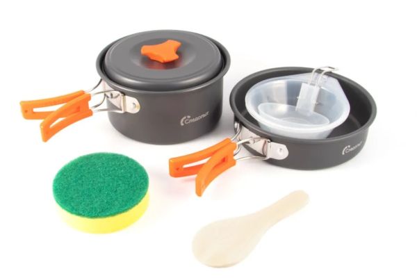 Набор посуды Следопыт-Compact,на 2 персоны,анодир.алюм.,в чехле