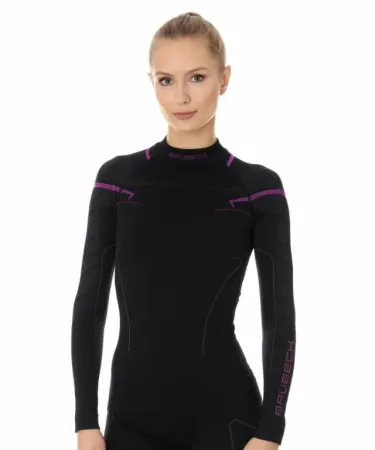 купить Футболка Brubeck Thermo Nilit Heat черный/розовый женская