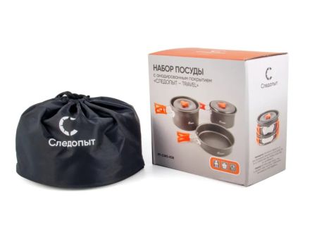 Набор посуды Следопыт-Travel,на 3-4 персоны,анодир.алюм.,в чехле
