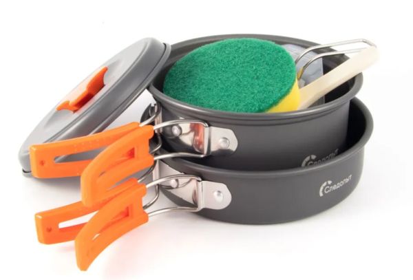 Набор посуды Следопыт-Compact,на 2 персоны,анодир.алюм.,в чехле