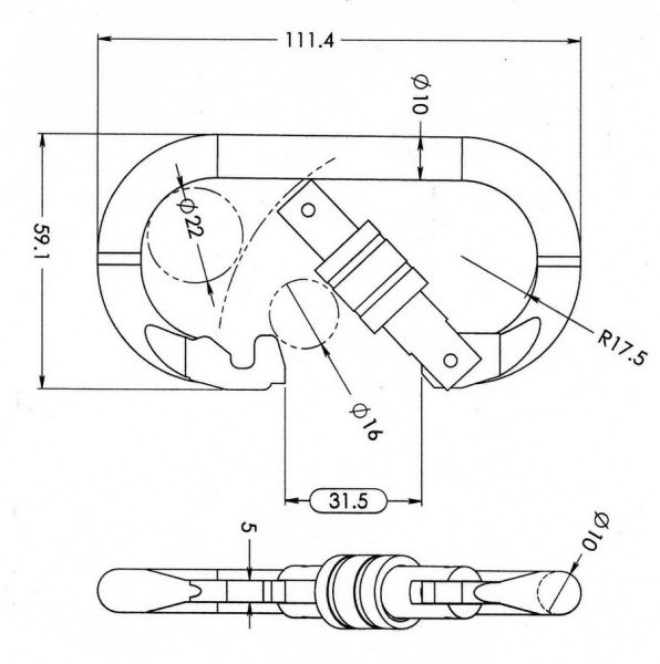  Карабин Вертикаль стальной овал  в Санкт-Петербурге  