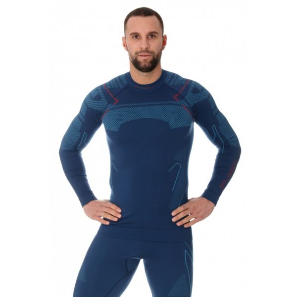 Футболка Brubeck Thermo Nilit Heat черный/голубой мужская в Санкт-Петербурге