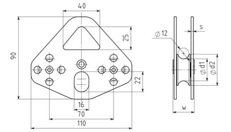  Блок-ролик Вертикаль Тандем дюраль с подшипником  в Санкт-Петербурге  