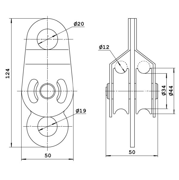  Блок-ролик Орион-Альп двойной сталь с подшипником в Санкт-Петербурге  
