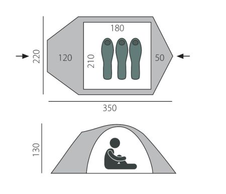 Палатка BTrace Canio 3 зеленый-бежевый